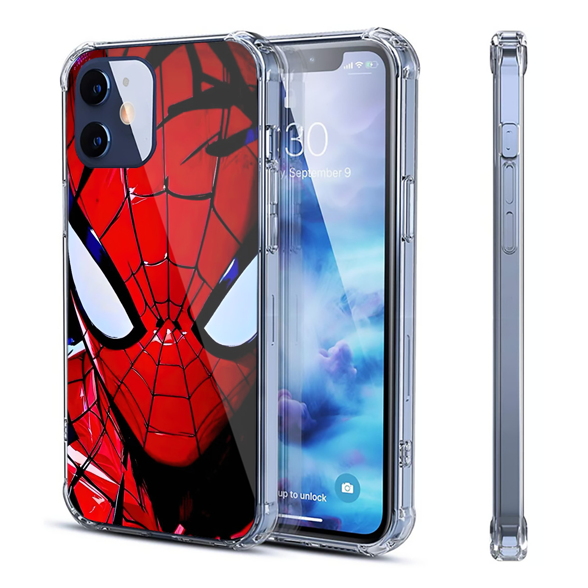 （画像用） Spider Man スパイダーマン 【iPhone 12シリーズ対応】透明スマホケース（クリアソフトケース）